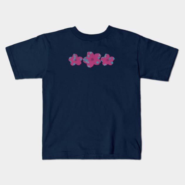 Pink Flower Kids T-Shirt by EzekRenne